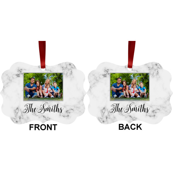 Family Photo and Name Metal Benilux Ornament - Front and Back (APPROVAL)