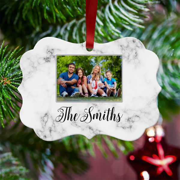 Family Photo and Name Metal Benilux Ornament - Lifestyle