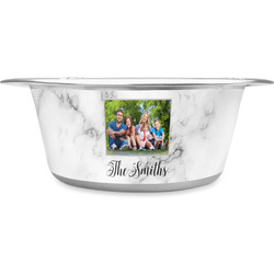 Family Photo and Name Stainless Steel Dog Bowl - Large