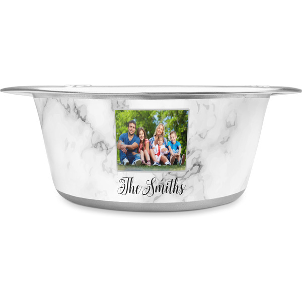Custom Family Photo and Name Stainless Steel Dog Bowl