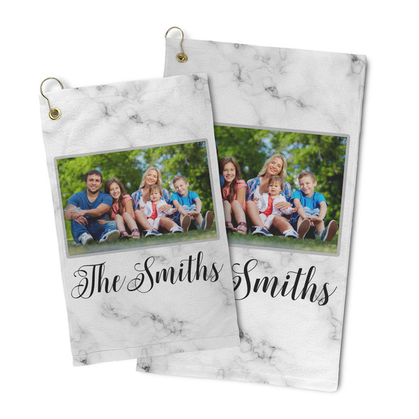 Family Photo and Name Microfiber Golf Towel - Main