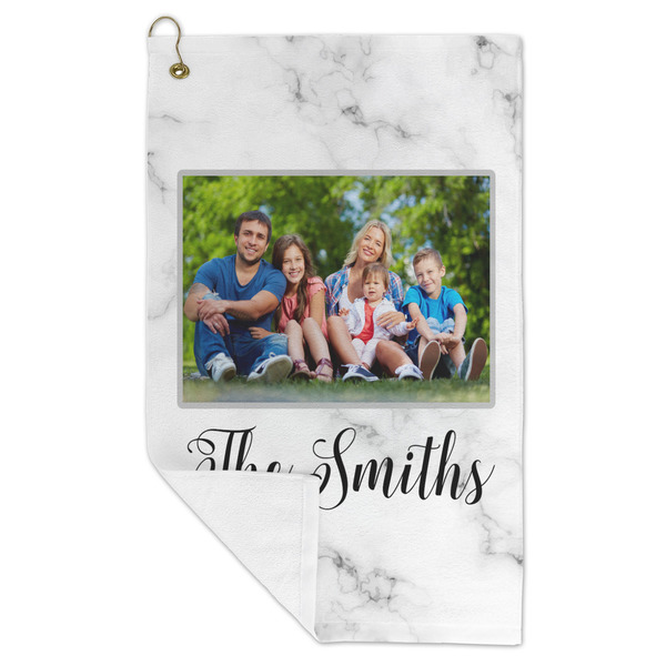 Family Photo and Name Microfiber Golf Towels - FOLD