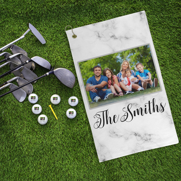 Family Photo and Name Microfiber Golf Towels - LIFESTYLE