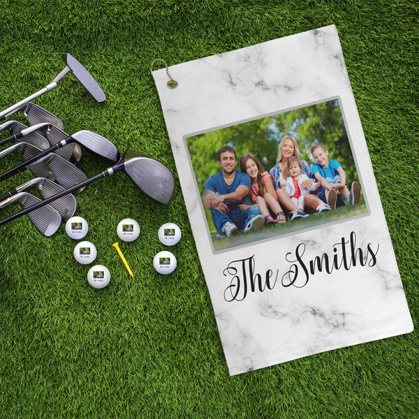 Family Photo and Name Microfiber Golf Towels - LIFESTYLE