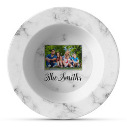 Family Photo and Name Plastic Bowl - Microwave Safe - Composite Polymer