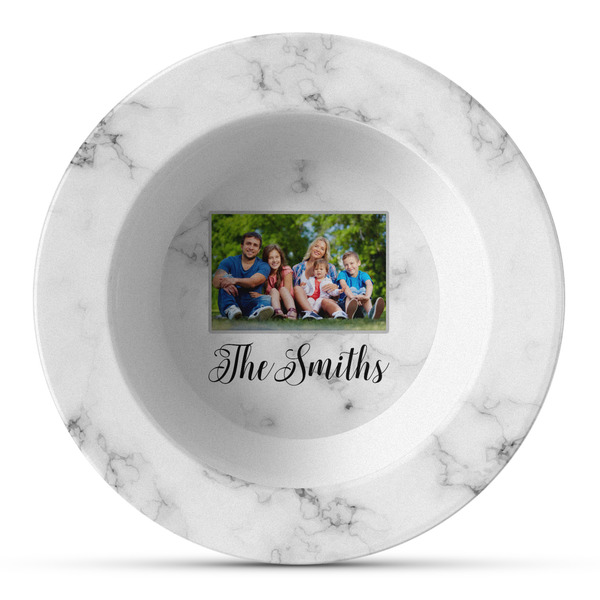 Custom Family Photo and Name Plastic Bowl - Microwave Safe - Composite Polymer