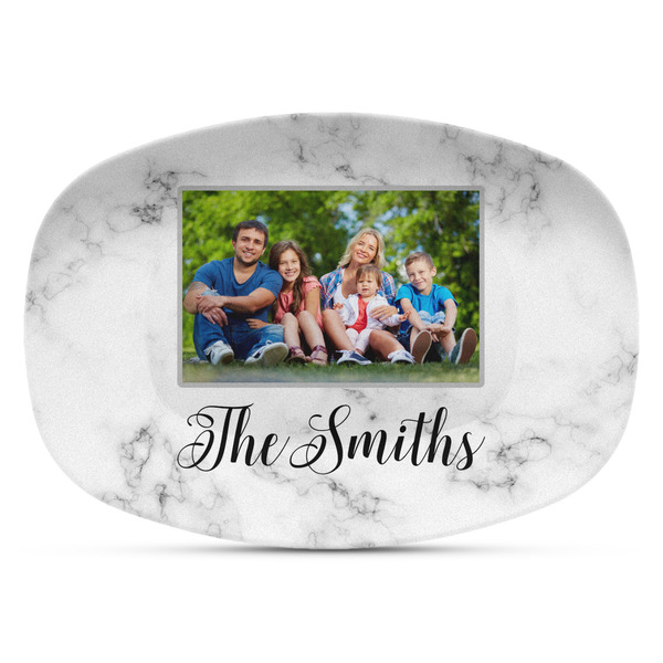 Custom Family Photo and Name Plastic Platter - Microwave & Oven Safe Composite Polymer