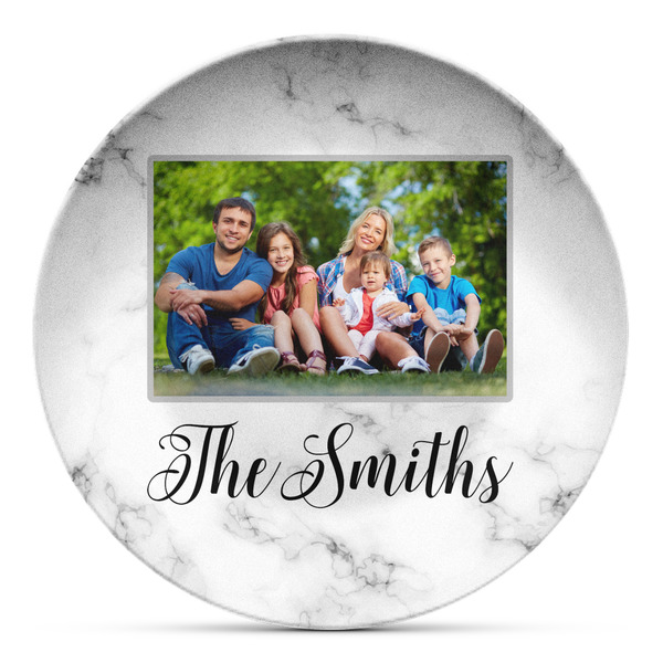 Custom Family Photo and Name Microwave Safe Plastic Plate - Composite Polymer