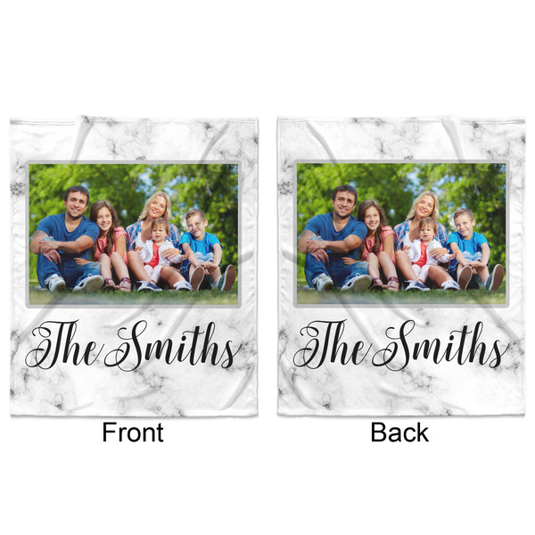 Family Photo and Name Minky Blanket - 50"x60" - Double Sided - Front & Back