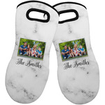Family Photo and Name Neoprene Oven Mitts - Set of 2