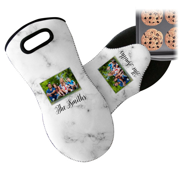 Family Photo and Name Neoprene Oven Mitt