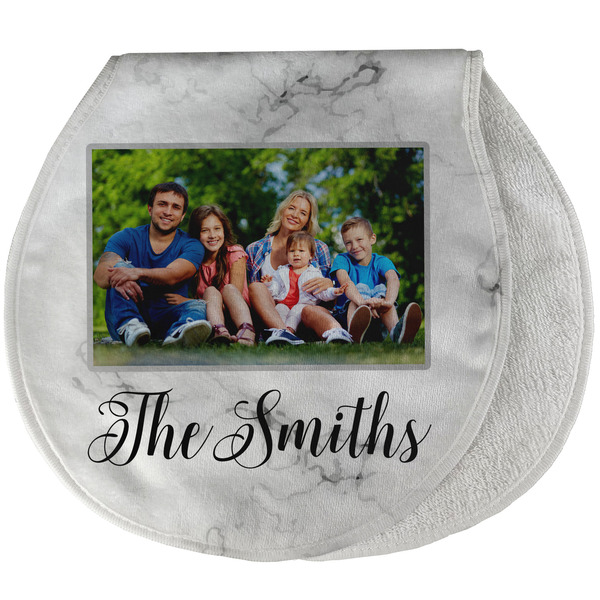 Family Photo and Name New Baby Burp Folded