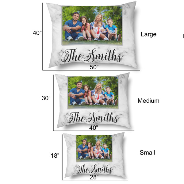 Family Photo and Name Outdoor Dog Beds - SIZE CHART
