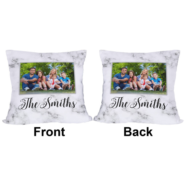 Family Photo and Name Outdoor Pillow - 16x16