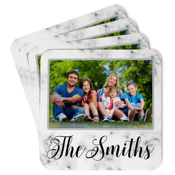 Custom Family Photo and Name Paper Coasters
