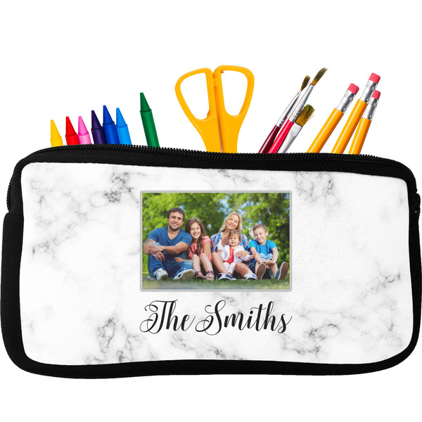 Custom Family Photo and Name Neoprene Pencil Case - Small