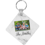 Family Photo and Name Diamond Plastic Keychain