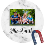 Family Photo and Name Round Fridge Magnet