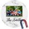 Family Photo and Name Personalized Round Fridge Magnet