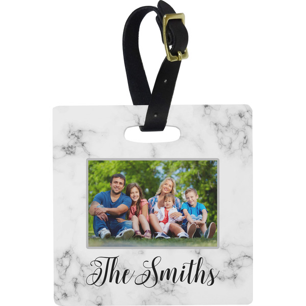 Family Photo and Name Personalized Square Luggage Tag