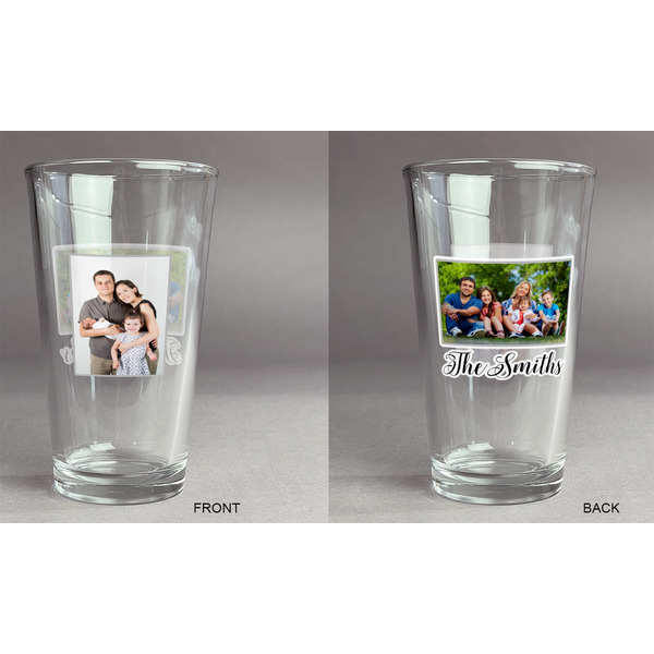 Family Photo and Name Pint Glass - Two Content - Approval