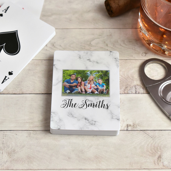 Family Photo and Name Playing Cards - In Context