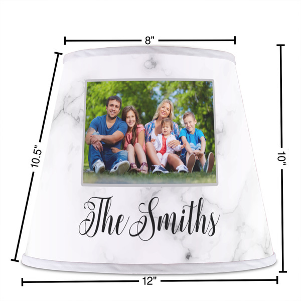 Family Photo and Name Poly Film Empire Lampshade - Dimensions