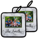 Family Photo and Name Pot Holders - Set of 2
