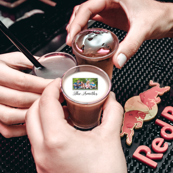 Family Photo and Name Printed Drink Topper - XSmall - In Shot Glass