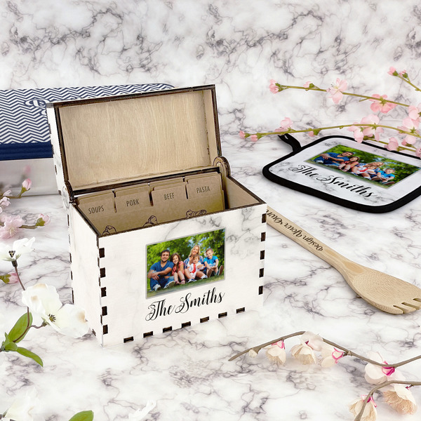 Family Photo and Name Recipe Box - Full Color - In Context