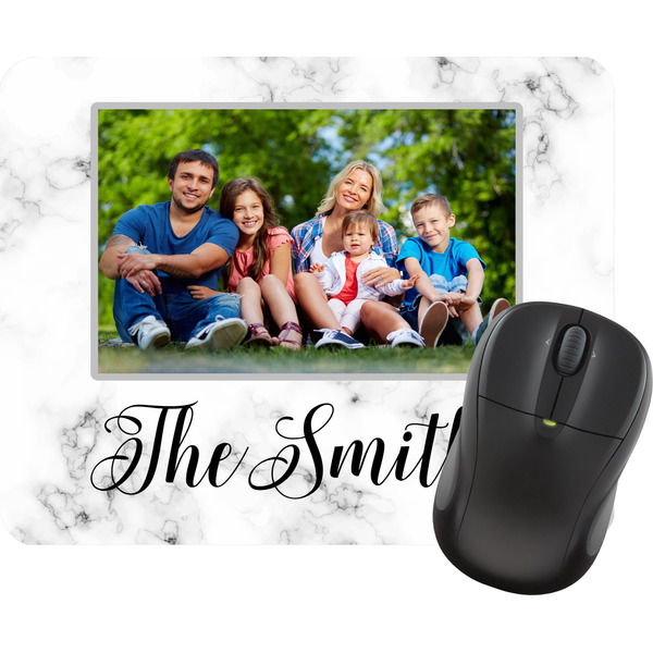 Custom Family Photo and Name Rectangular Mouse Pad