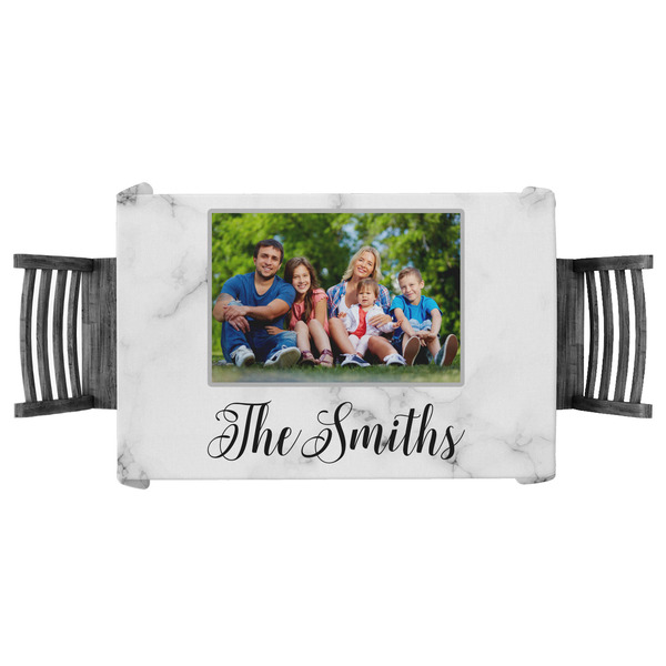 Custom Family Photo and Name Tablecloth - 58" x 58"
