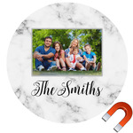 Family Photo and Name Round Car Magnet - 6"