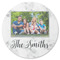 Family Photo and Name Round Coaster Rubber Back - Single