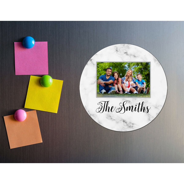 Family Photo and Name Round Fridge Magnet - LIFESTYLE