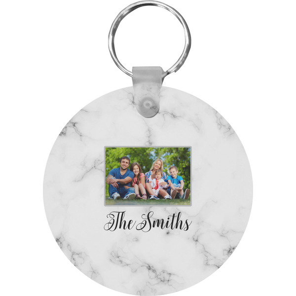 Family Photo and Name Round Keychain (Personalized)