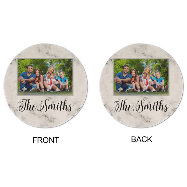 Family Photo and Name Round Linen Placemats - APPROVAL (double sided)