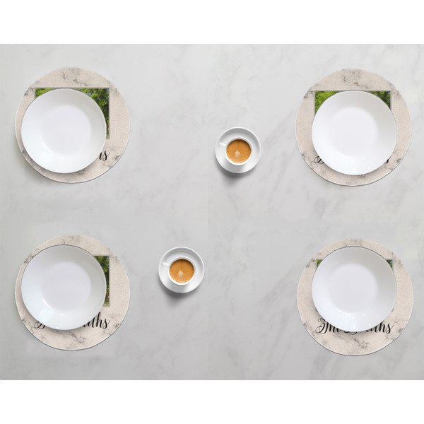 Family Photo and Name Round Linen Placemats - LIFESTYLE (set of 4)