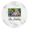 Family Photo and Name Round Stone Trivet - Front View