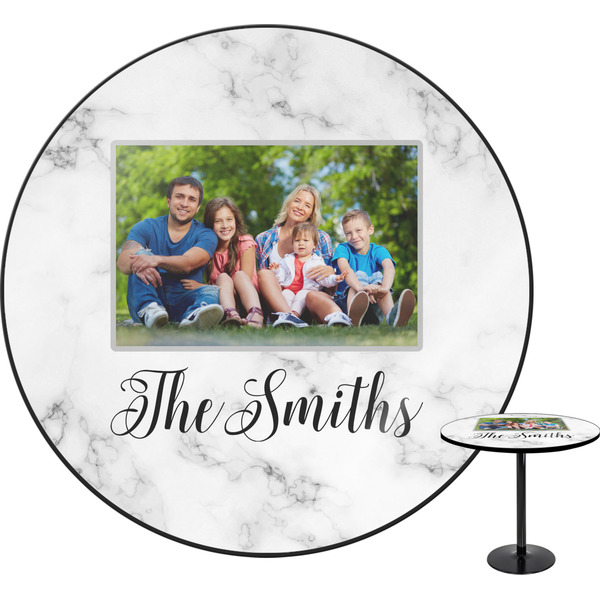 Custom Family Photo and Name Round Table - 24"