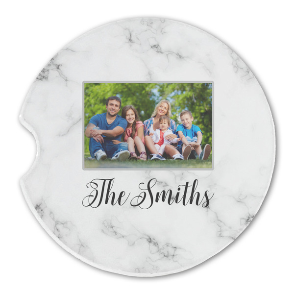 Custom Family Photo and Name Sandstone Car Coaster - Single