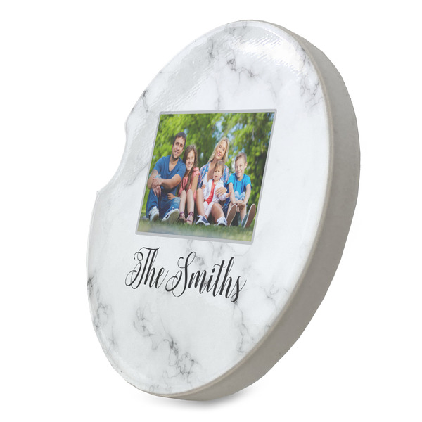 Family Photo and Name Sandstone Car Coaster - Standing Angle