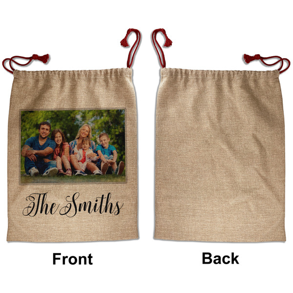 Family Photo and Name Santa Bag - Approval - Front