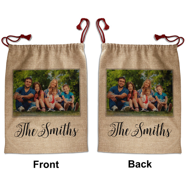 Family Photo and Name Santa Bag - Front and Back