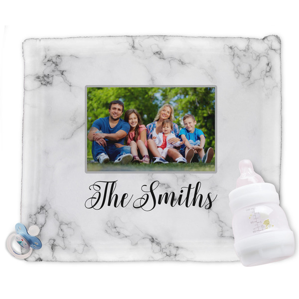 Custom Family Photo and Name Security Blankets - Double-Sided