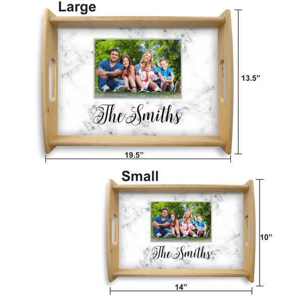Family Photo and Name Serving Tray Wood Sizes