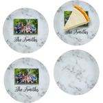 Family Photo and Name Glass Appetizer / Dessert Plate 8" - Set of 4
