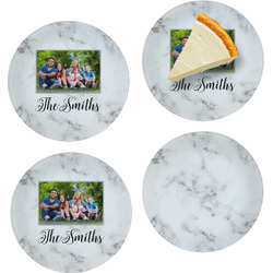 Family Photo and Name Set of 4 Glass Appetizer / Dessert Plate 8"