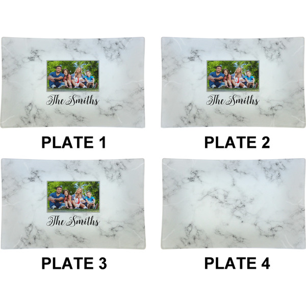 Family Photo and Name Set of Rectangular Dinner Plates (Approval)