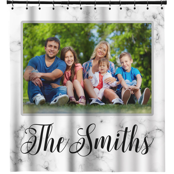 Custom Family Photo and Name Shower Curtain - 71" x 74"